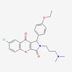 molecular formula C24H25ClN2O4 B11301365 7-Chloro-2-[3-(dimethylamino)propyl]-1-(4-ethoxyphenyl)-1,2-dihydrochromeno[2,3-c]pyrrole-3,9-dione 