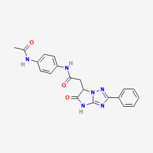 molecular formula C20H18N6O3 B11301389 N-[4-(acetylamino)phenyl]-2-(5-oxo-2-phenyl-5,6-dihydro-4H-imidazo[1,2-b][1,2,4]triazol-6-yl)acetamide 