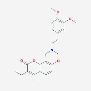 9-[2-(3,4-dimethoxyphenyl)ethyl]-3-ethyl-4-methyl-9,10-dihydro-2H,8H-chromeno[8,7-e][1,3]oxazin-2-one