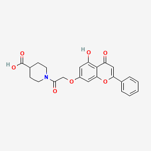 1-{[(5-hydroxy-4-oxo-2-phenyl-4H-chromen-7-yl)oxy]acetyl}piperidine-4-carboxylic acid