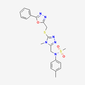 N-(4-methylphenyl)-N-[(4-methyl-5-{[(5-phenyl-1,3,4-oxadiazol-2-yl)methyl]sulfanyl}-4H-1,2,4-triazol-3-yl)methyl]methanesulfonamide