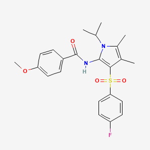 N-{3-[(4-fluorophenyl)sulfonyl]-4,5-dimethyl-1-(propan-2-yl)-1H-pyrrol-2-yl}-4-methoxybenzamide