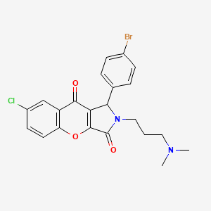 molecular formula C22H20BrClN2O3 B11301517 1-(4-Bromophenyl)-7-chloro-2-[3-(dimethylamino)propyl]-1,2-dihydrochromeno[2,3-c]pyrrole-3,9-dione 