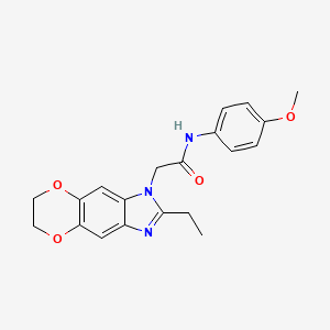 2-(2-ethyl-6,7-dihydro-1H-[1,4]dioxino[2,3-f]benzimidazol-1-yl)-N-(4-methoxyphenyl)acetamide