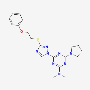 N,N-dimethyl-4-{3-[(2-phenoxyethyl)sulfanyl]-1H-1,2,4-triazol-1-yl}-6-(pyrrolidin-1-yl)-1,3,5-triazin-2-amine