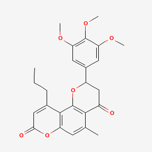 5-methyl-10-propyl-2-(3,4,5-trimethoxyphenyl)-2,3-dihydro-4H,8H-pyrano[2,3-f]chromene-4,8-dione