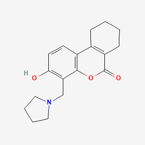 molecular formula C18H21NO3 B11301581 3-hydroxy-4-(pyrrolidin-1-ylmethyl)-7,8,9,10-tetrahydro-6H-benzo[c]chromen-6-one 