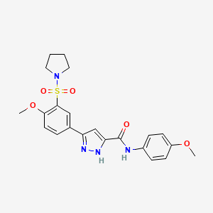 N-(4-methoxyphenyl)-5-[4-methoxy-3-(pyrrolidin-1-ylsulfonyl)phenyl]-1H-pyrazole-3-carboxamide