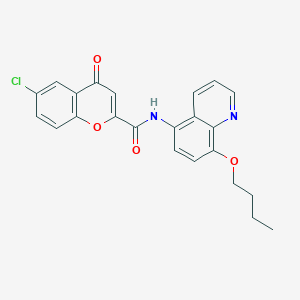 molecular formula C23H19ClN2O4 B11301596 N-(8-butoxyquinolin-5-yl)-6-chloro-4-oxo-4H-chromene-2-carboxamide 