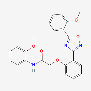 molecular formula C24H21N3O5 B11301629 N-(2-methoxyphenyl)-2-{2-[5-(2-methoxyphenyl)-1,2,4-oxadiazol-3-yl]phenoxy}acetamide 