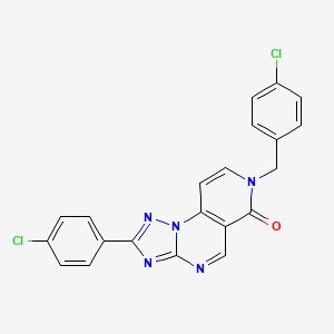 molecular formula C21H13Cl2N5O B11301648 7-(4-chlorobenzyl)-2-(4-chlorophenyl)pyrido[3,4-e][1,2,4]triazolo[1,5-a]pyrimidin-6(7H)-one 