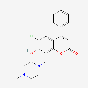 molecular formula C21H21ClN2O3 B11301652 6-chloro-7-hydroxy-8-[(4-methylpiperazin-1-yl)methyl]-4-phenyl-2H-chromen-2-one 