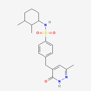 N-(2,3-dimethylcyclohexyl)-4-[(6-methyl-3-oxo-2,3-dihydropyridazin-4-yl)methyl]benzenesulfonamide