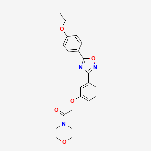 molecular formula C22H23N3O5 B11301667 2-{3-[5-(4-Ethoxyphenyl)-1,2,4-oxadiazol-3-yl]phenoxy}-1-(morpholin-4-yl)ethanone 