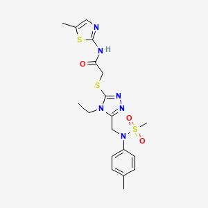 2-[(4-ethyl-5-{[(4-methylphenyl)(methylsulfonyl)amino]methyl}-4H-1,2,4-triazol-3-yl)sulfanyl]-N-(5-methyl-1,3-thiazol-2-yl)acetamide