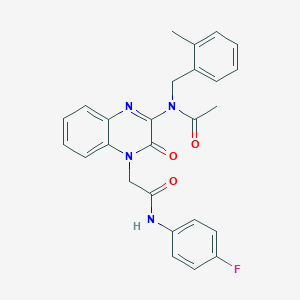 N-(4-{2-[(4-fluorophenyl)amino]-2-oxoethyl}-3-oxo-3,4-dihydroquinoxalin-2-yl)-N-(2-methylbenzyl)acetamide