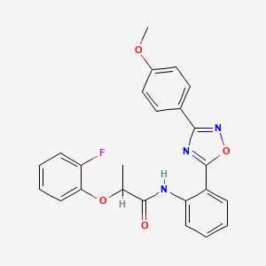 2-(2-fluorophenoxy)-N-{2-[3-(4-methoxyphenyl)-1,2,4-oxadiazol-5-yl]phenyl}propanamide