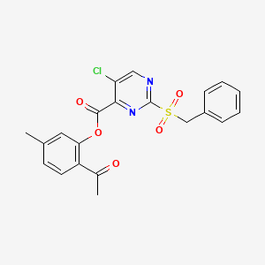 2-Acetyl-5-methylphenyl 2-(benzylsulfonyl)-5-chloropyrimidine-4-carboxylate