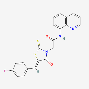 2-[(5Z)-5-(4-fluorobenzylidene)-4-oxo-2-thioxo-1,3-thiazolidin-3-yl]-N-(quinolin-8-yl)acetamide