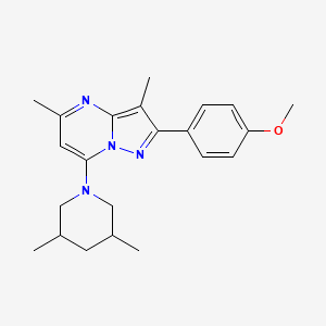 molecular formula C22H28N4O B11301821 7-(3,5-Dimethylpiperidin-1-yl)-2-(4-methoxyphenyl)-3,5-dimethylpyrazolo[1,5-a]pyrimidine 