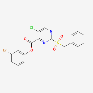 molecular formula C18H12BrClN2O4S B11301840 3-Bromophenyl 2-(benzylsulfonyl)-5-chloropyrimidine-4-carboxylate 