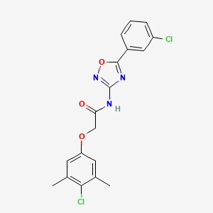 molecular formula C18H15Cl2N3O3 B11301873 2-(4-chloro-3,5-dimethylphenoxy)-N-[5-(3-chlorophenyl)-1,2,4-oxadiazol-3-yl]acetamide 