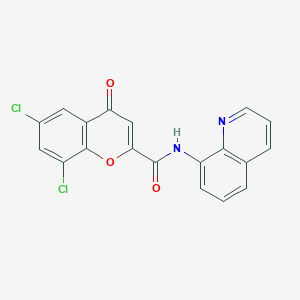 molecular formula C19H10Cl2N2O3 B11301918 6,8-dichloro-4-oxo-N-(quinolin-8-yl)-4H-chromene-2-carboxamide 