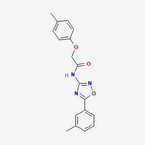 molecular formula C18H17N3O3 B11301927 2-(4-methylphenoxy)-N-[5-(3-methylphenyl)-1,2,4-oxadiazol-3-yl]acetamide 