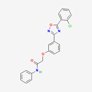 molecular formula C22H16ClN3O3 B11301944 2-{3-[5-(2-chlorophenyl)-1,2,4-oxadiazol-3-yl]phenoxy}-N-phenylacetamide 