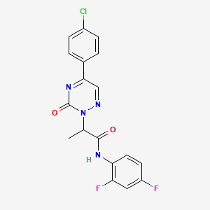 molecular formula C18H13ClF2N4O2 B11301981 2-[5-(4-chlorophenyl)-3-oxo-1,2,4-triazin-2(3H)-yl]-N-(2,4-difluorophenyl)propanamide 