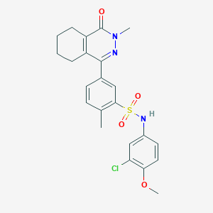 N-(3-chloro-4-methoxyphenyl)-2-methyl-5-(3-methyl-4-oxo-3,4,5,6,7,8-hexahydrophthalazin-1-yl)benzenesulfonamide