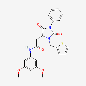 N-(3,5-dimethoxyphenyl)-2-[2,5-dioxo-1-phenyl-3-(thiophen-2-ylmethyl)imidazolidin-4-yl]acetamide