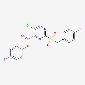 molecular formula C18H11ClF2N2O4S B11302055 4-Fluorophenyl 5-chloro-2-[(4-fluorobenzyl)sulfonyl]pyrimidine-4-carboxylate 