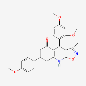 4-(2,4-Dimethoxyphenyl)-7-(4-methoxyphenyl)-3-methyl-4,6,7,8-tetrahydro[1,2]oxazolo[5,4-b]quinolin-5-ol