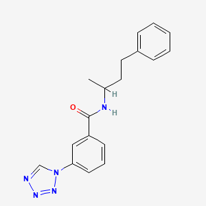 molecular formula C18H19N5O B11302081 N-(4-phenylbutan-2-yl)-3-(1H-tetrazol-1-yl)benzamide 