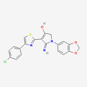 5-amino-1-(1,3-benzodioxol-5-yl)-4-[4-(4-chlorophenyl)-1,3-thiazol-2-yl]-1,2-dihydro-3H-pyrrol-3-one