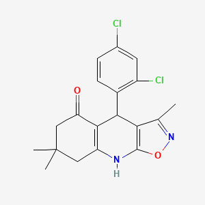 molecular formula C19H18Cl2N2O2 B11302092 4-(2,4-dichlorophenyl)-3,7,7-trimethyl-4,7,8,9-tetrahydro[1,2]oxazolo[5,4-b]quinolin-5(6H)-one 