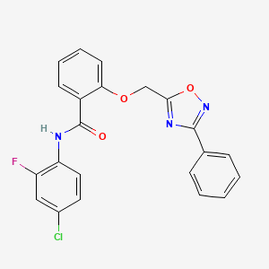 N-(4-chloro-2-fluorophenyl)-2-[(3-phenyl-1,2,4-oxadiazol-5-yl)methoxy]benzamide