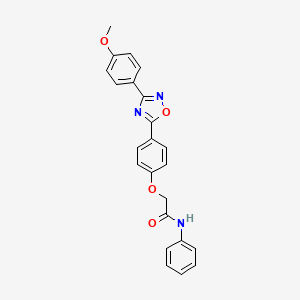 molecular formula C23H19N3O4 B11302112 2-{4-[3-(4-methoxyphenyl)-1,2,4-oxadiazol-5-yl]phenoxy}-N-phenylacetamide 