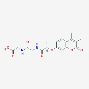 molecular formula C19H22N2O7 B11302126 N-{2-[(3,4,8-trimethyl-2-oxo-2H-chromen-7-yl)oxy]propanoyl}glycylglycine 