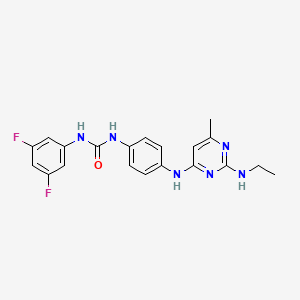 molecular formula C20H20F2N6O B11302145 1-(3,5-Difluorophenyl)-3-(4-((2-(ethylamino)-6-methylpyrimidin-4-yl)amino)phenyl)urea 