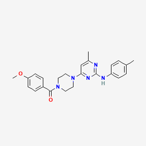 molecular formula C24H27N5O2 B11302170 4-[4-(4-methoxybenzoyl)piperazin-1-yl]-6-methyl-N-(4-methylphenyl)pyrimidin-2-amine 