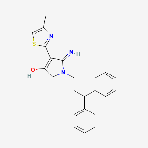 molecular formula C23H23N3OS B11302185 5-amino-1-(3,3-diphenylpropyl)-4-(4-methyl-1,3-thiazol-2-yl)-1,2-dihydro-3H-pyrrol-3-one 