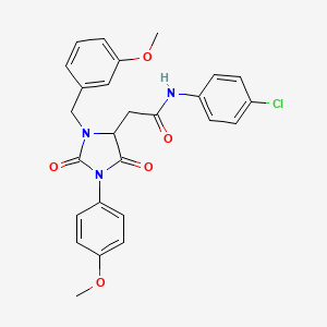 N-(4-chlorophenyl)-2-[3-(3-methoxybenzyl)-1-(4-methoxyphenyl)-2,5-dioxoimidazolidin-4-yl]acetamide