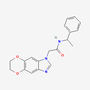 2-(6,7-dihydro-1H-[1,4]dioxino[2,3-f]benzimidazol-1-yl)-N-(1-phenylethyl)acetamide