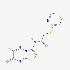 N-(6-methyl-7-oxo-7H-[1,3]thiazolo[3,2-b][1,2,4]triazin-3-yl)-2-(pyridin-2-ylsulfanyl)acetamide