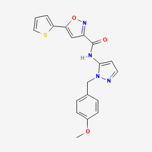 N-[1-(4-methoxybenzyl)-1H-pyrazol-5-yl]-5-(thiophen-2-yl)-1,2-oxazole-3-carboxamide