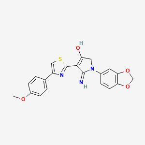 5-amino-1-(1,3-benzodioxol-5-yl)-4-[4-(4-methoxyphenyl)-1,3-thiazol-2-yl]-1,2-dihydro-3H-pyrrol-3-one