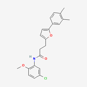 molecular formula C22H22ClNO3 B11302324 N-(5-chloro-2-methoxyphenyl)-3-[5-(3,4-dimethylphenyl)furan-2-yl]propanamide 