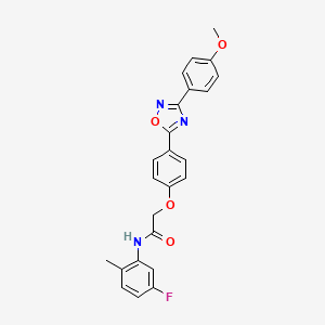 molecular formula C24H20FN3O4 B11302337 N-(5-fluoro-2-methylphenyl)-2-{4-[3-(4-methoxyphenyl)-1,2,4-oxadiazol-5-yl]phenoxy}acetamide 